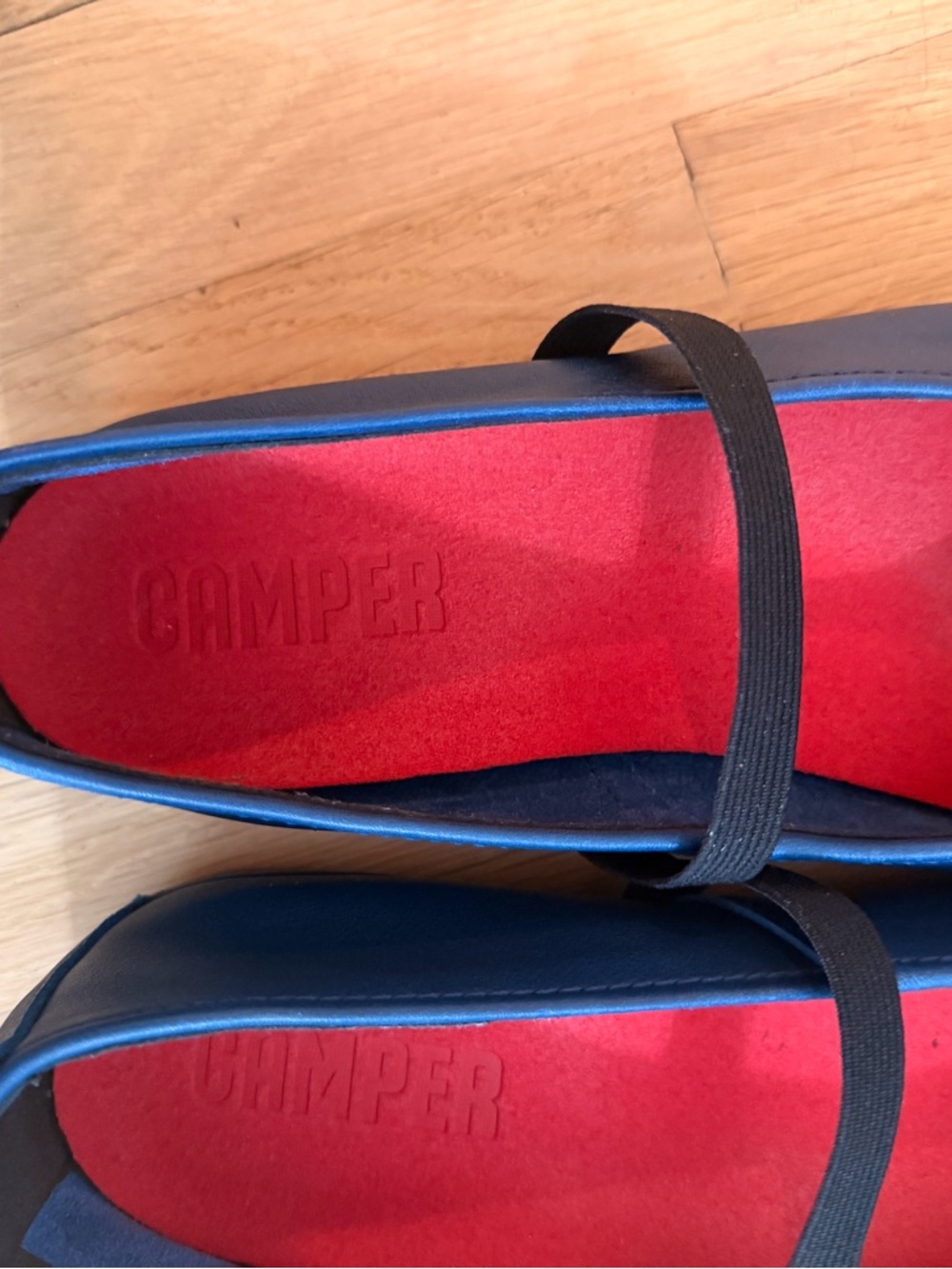 Camper Navy Mary Jane Shoes with Red Insole - Picture 4 of 8